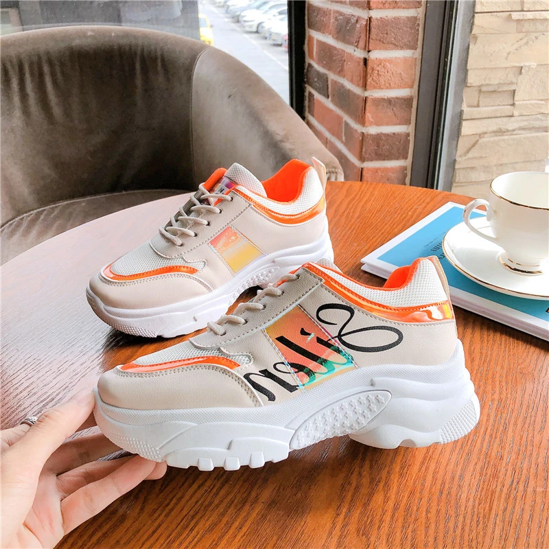 2020 женские кроссовки обувь на массивном каблуке модные розовые платформе