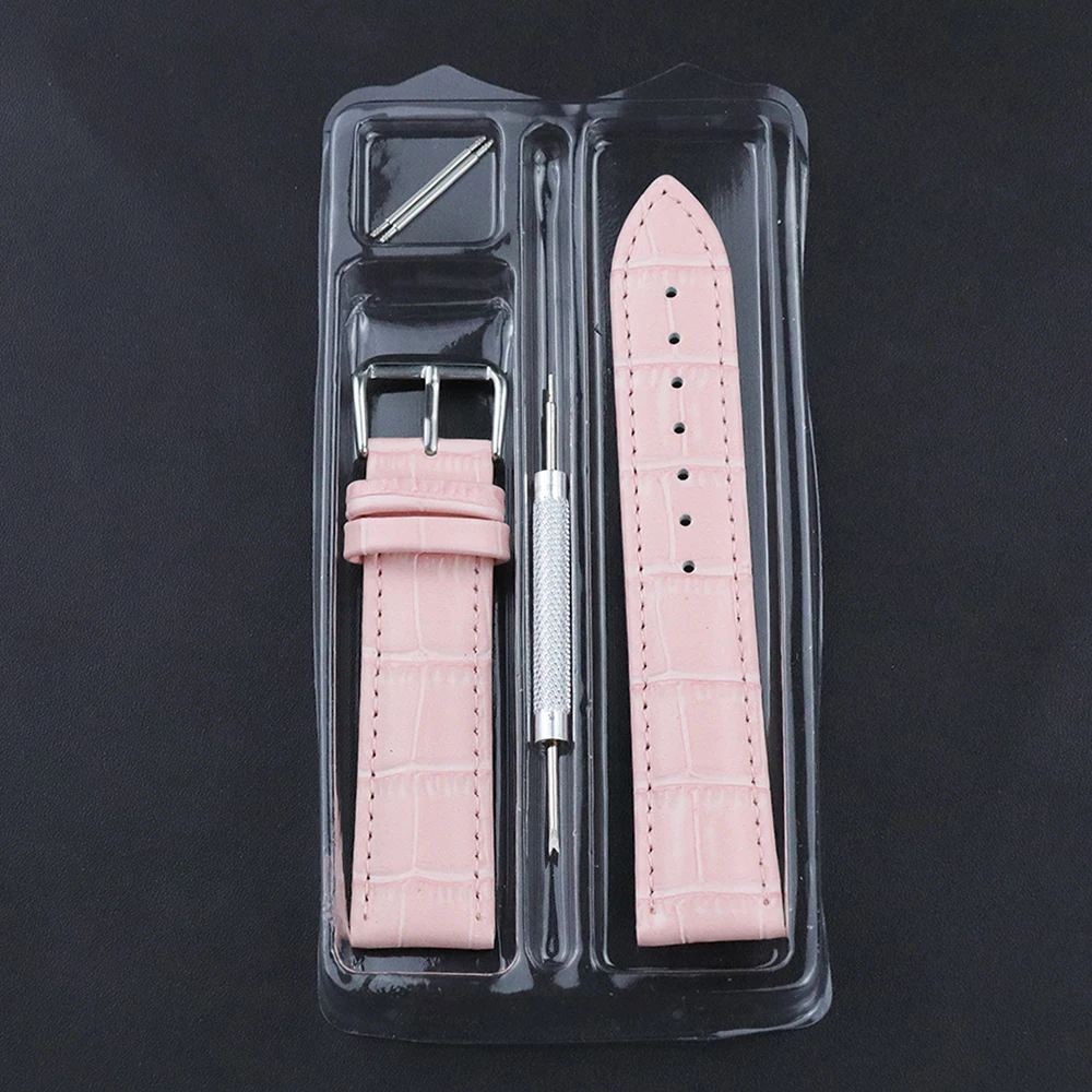 High Quality Genuine Leather Watch Strap 10mm 12mm 14mm 16mm 18mm 20mm 22mm 24mm Green Purple Blue Band Watchband Drop Shipping