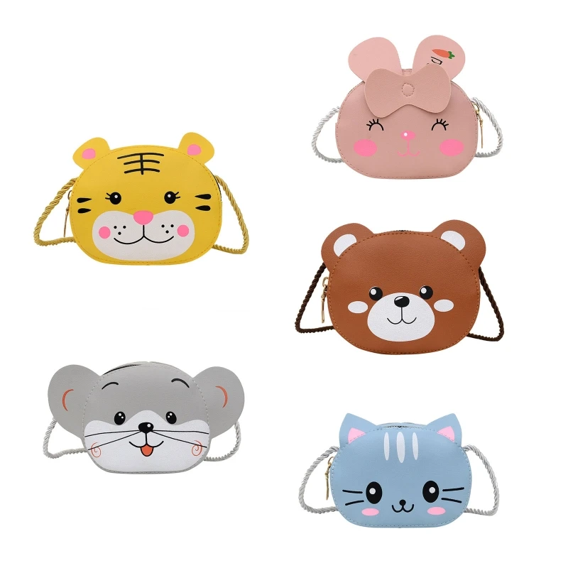 

Cute Kids Crossbody Bag Mini Purse Cartoon Animal Coin Wallet Messenger Shoulder Bag PU Leather Handbag Birthday Gift for Girls