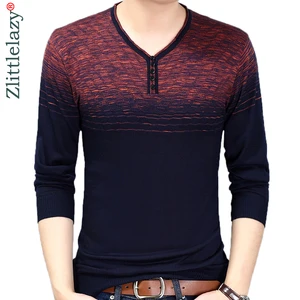 2021 дизайнерский пуловер полосатый мужской свитер мужской тонкий трикотажный свитер Мужская одежда приталенный трикотаж модная одежда 10038