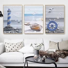 Скандинавские постеры и принты Морской Маяк пейзаж Canavs Живопись морской пейзаж настенные картинки для украшения дома настенные художественные картины