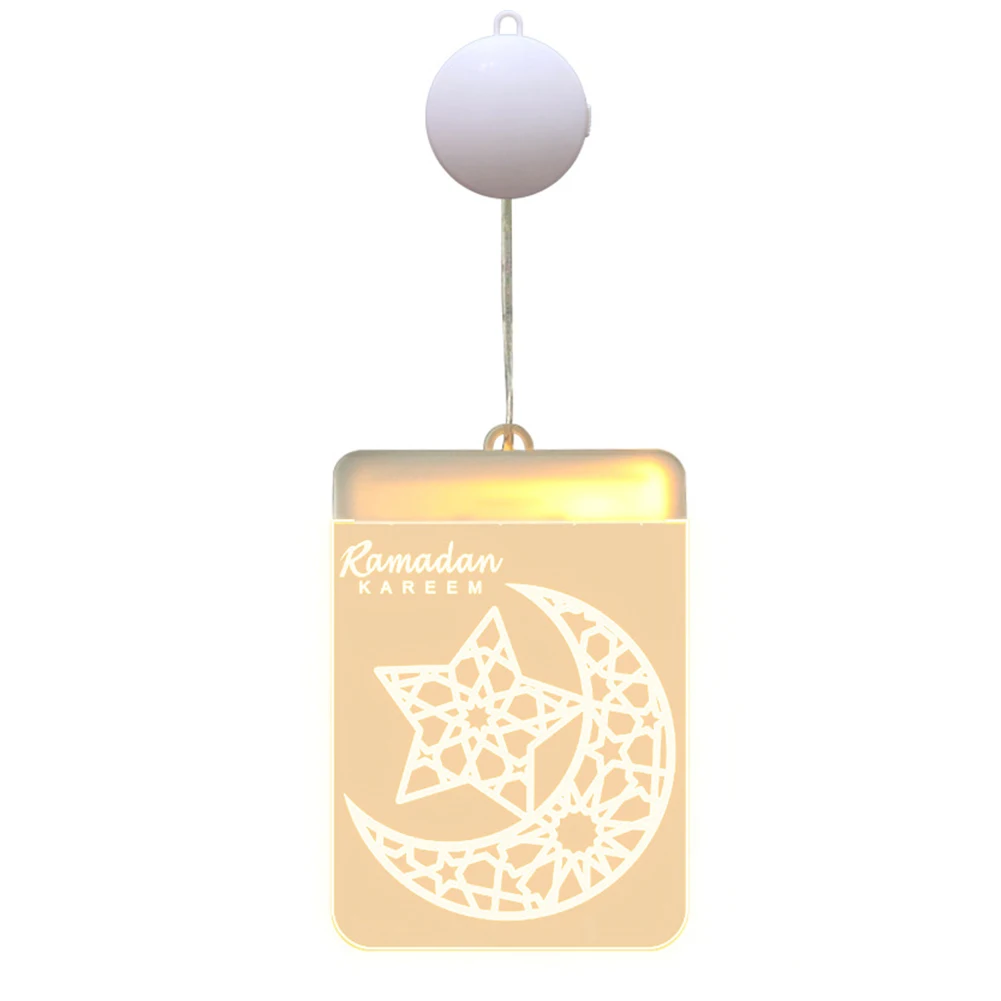 

Muslim Moon Led Light Eid Mubarak Festival Islamic Adhesive Gift Star Hanging Lamp Ramadan Decoration Battery Powered Bedroom