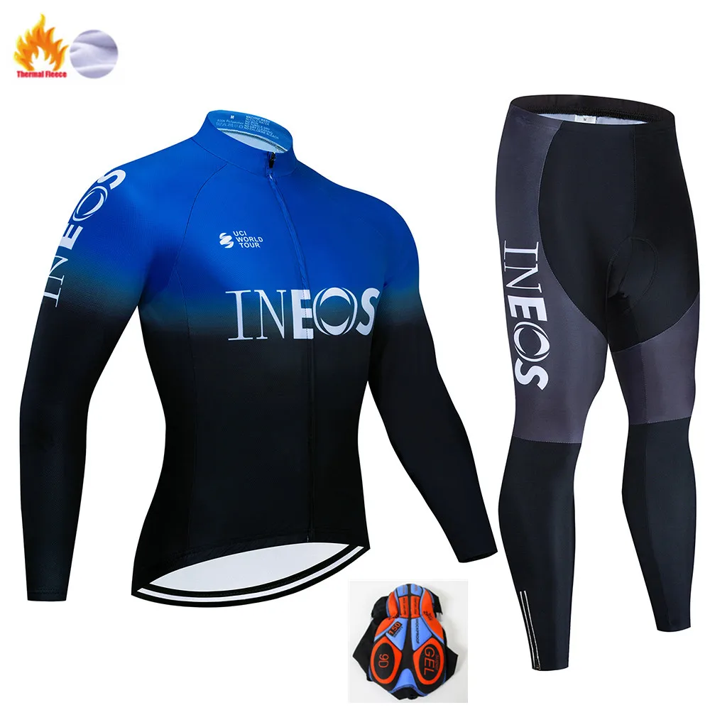 Winter Cycling Suit Велоспорт Джерси Pro Team INEOS зимняя флисовая одежда для велоспорта MTB велосипедный комбинезон комплект Ropa Ciclismo триатлон комплект для велоспорта - Цвет: Winter Cycling Suit