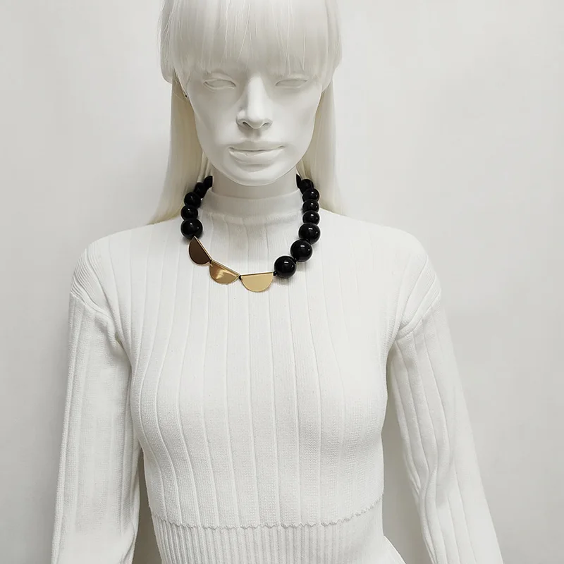 

Short black Acrylic necklace handmade accessories Fashion metal jewelry styles for all-purpose attending events and parties