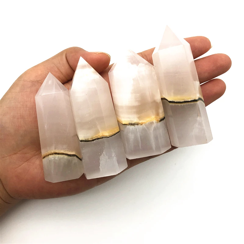 

Beautiful 1PC Natural Pink Calcite Quartz Crystal Point Single Terminated Tower Chakra Healing Gemstone Natural Quartz Crystals