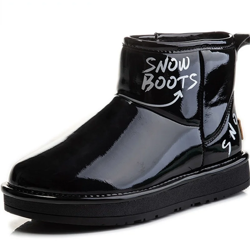 

2022 Snow Boots Women Plus Velvet Thick Short-tube Cotton Boots Waterproof Locomotive One Pedal Women's Shoes