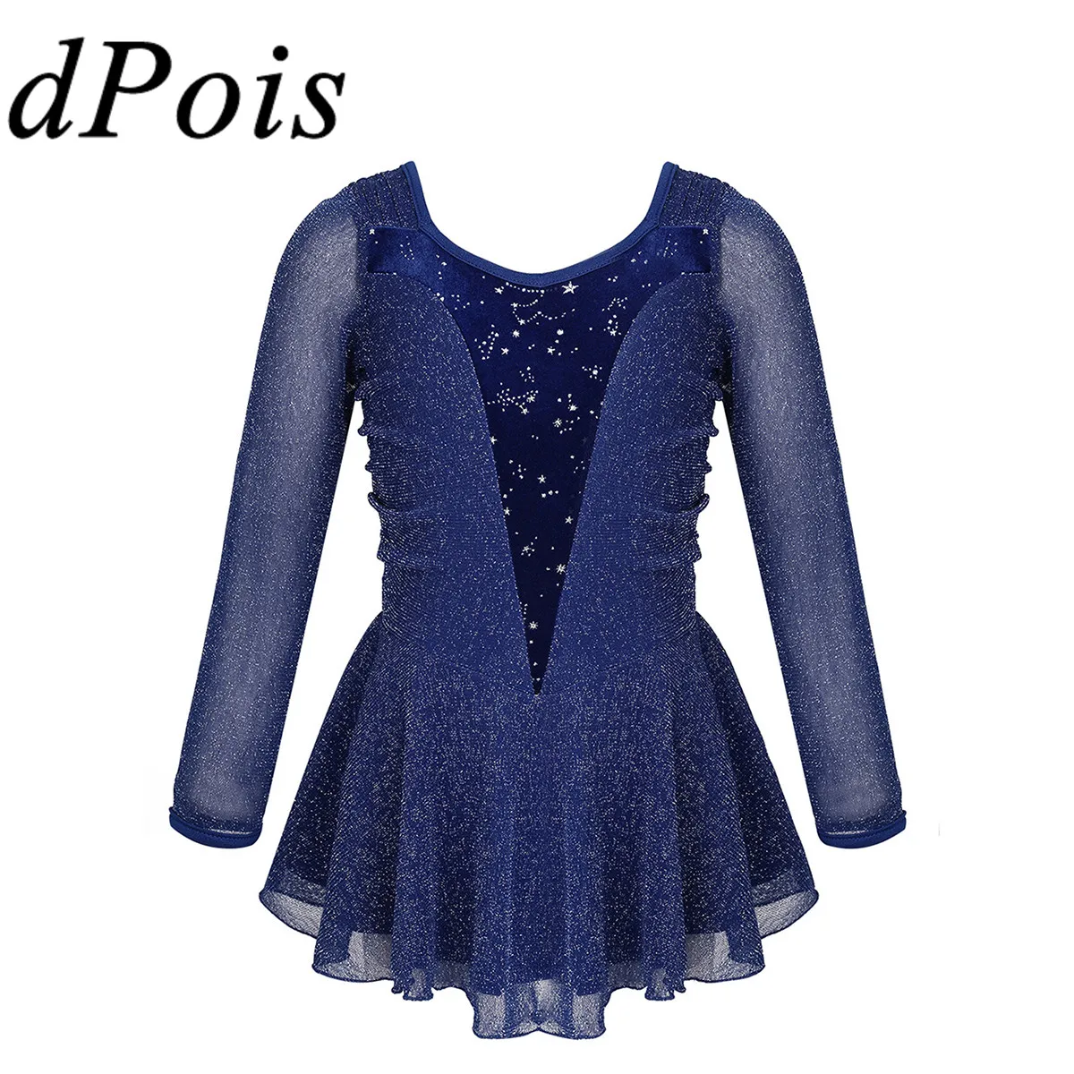 Детское блестящее балетное танцевальное гимнастическое трико для девочек