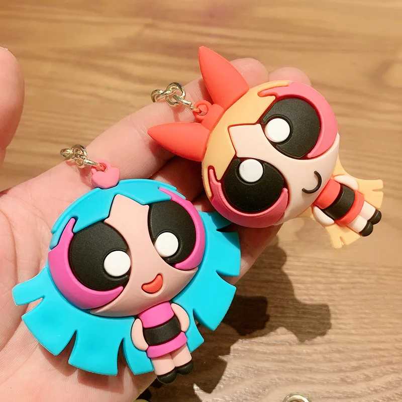 Милый Powerpuffed брелок для девочек креативный силиконовый кулон мультфильм аниме
