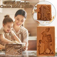 carved wooden cookie mold diy embossing cookie cutter mould practical kitchen baking tools easy operation aa