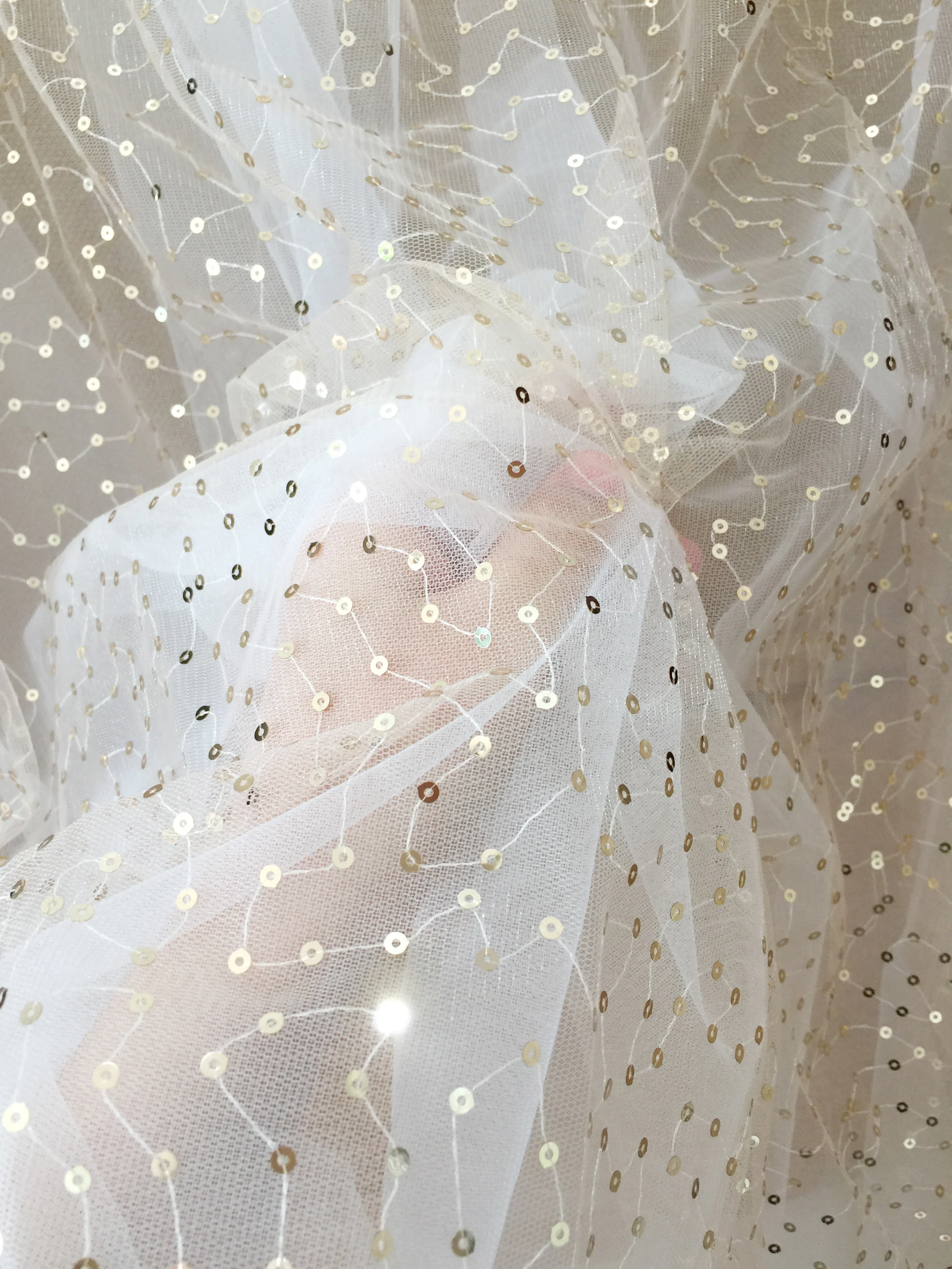 Звездное шифрование блестки вышивка прозрачная сетчатая ткань детское платье