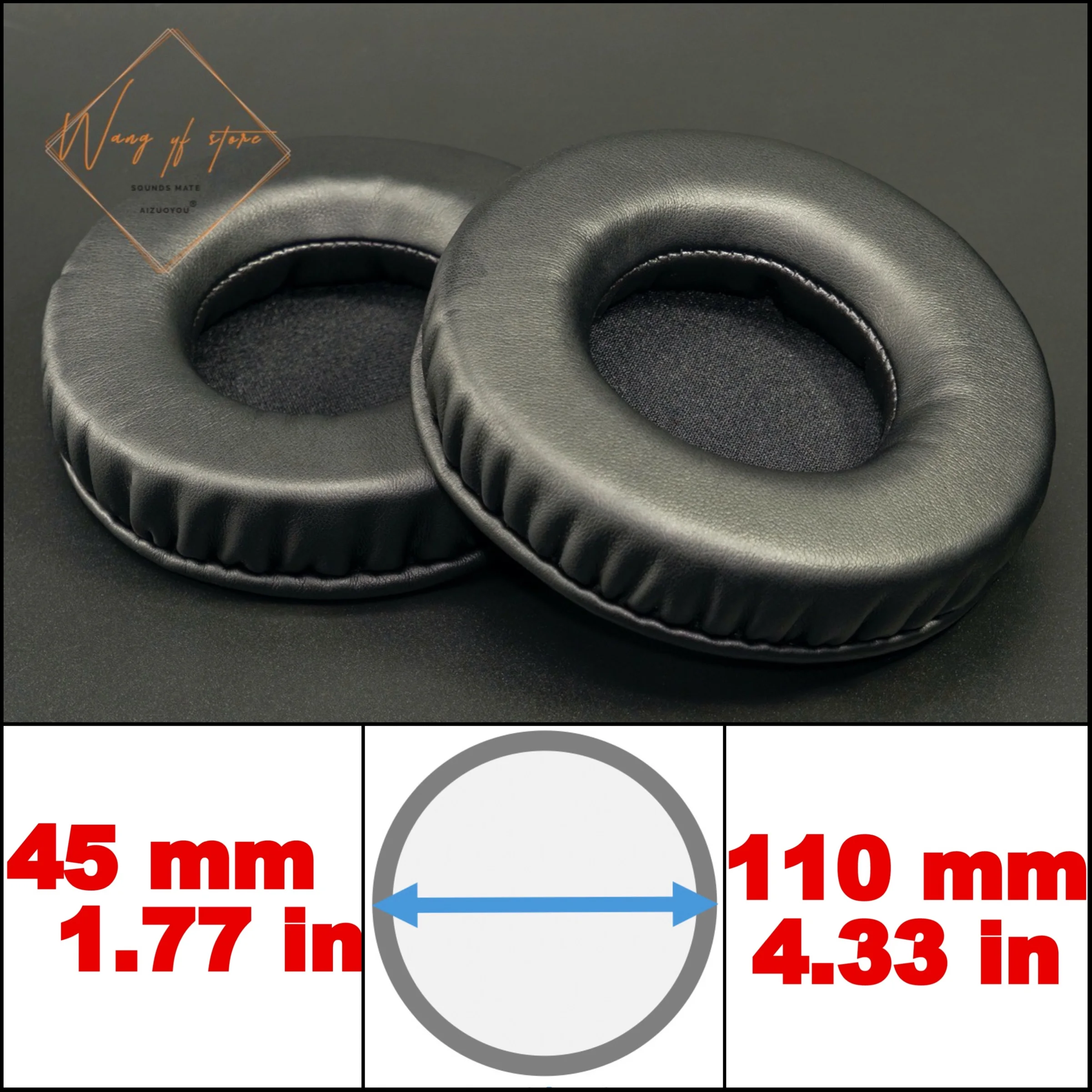 

Cloud Over Ear Soft Leather EarPad Foam Cushion EarMuff For Headphone Full Size - 45mm 50mm 55mm 60mm 65mm 70mm 75mm 80mm -110mm