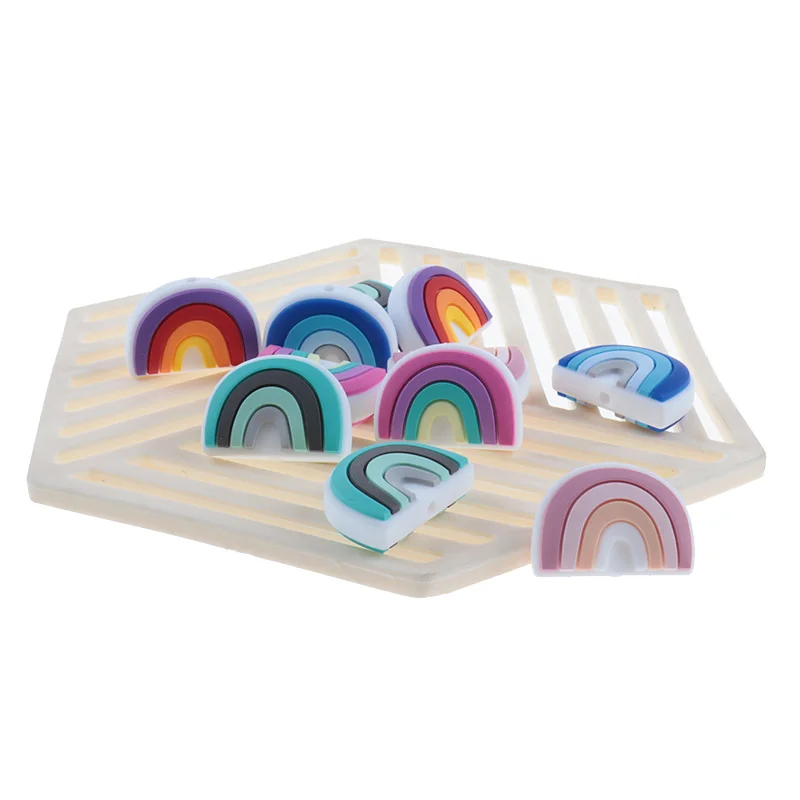 20 piezas de cuentas de silicona para beb&eacute;s, collar de silicona de grado alimenticio, cadena de chupete, mordedores sin BPA, juguetes para beb&eacute;s-4