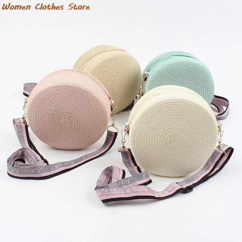 

Bohemian Style Straw Woven Bag for Girl Summer Travel Holiday Messenger Bag Shoulder Bag Cute All-match Adult Kids Coin Purse