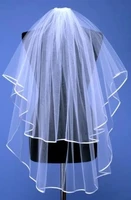 chicmodern new ivory beautiful 2 layer elbow edge wedding bridal veil with comb velos de novia