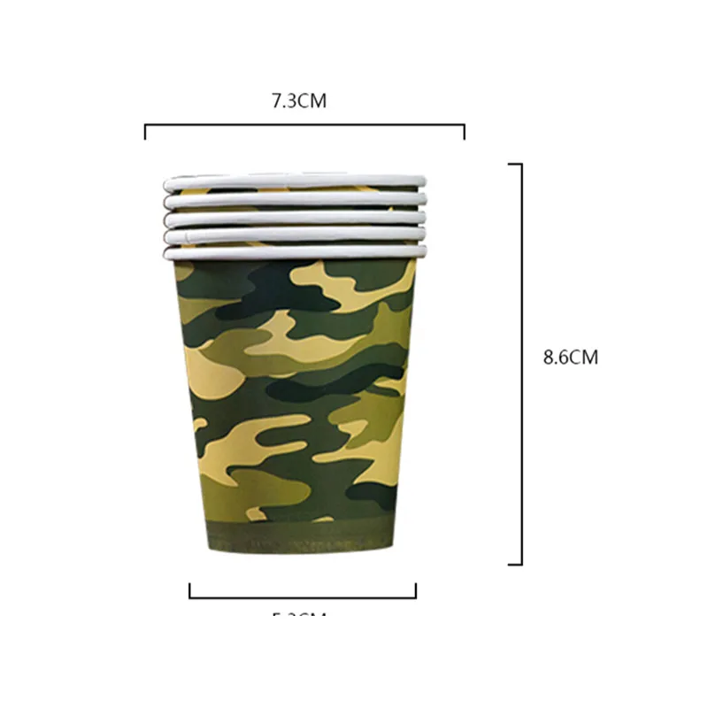 

100pcs High quality camouflage thick cold and hot drink paper cup 250ml 9oz disposable coffee milk tea cup household business