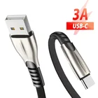 Usb Type-C кабель для быстрой зарядки QC 3,0 Для huawei p30 p20 lite mate 30 20 honor 20 9x p smart z black shark 2, плоский кабель-лапша