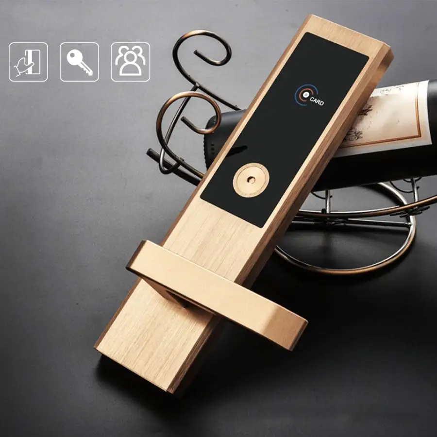 Умный Индукционный электронный дверной замок RFID алюминиевый сплав космического