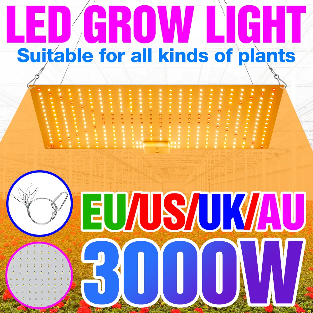 

LED Full Spectrum Plant Grow Light 220V Phyto Lamp LED Grow Bulb 2000W 3000W LED Greenhouse Hydroponic Planting Fitolamp 2835