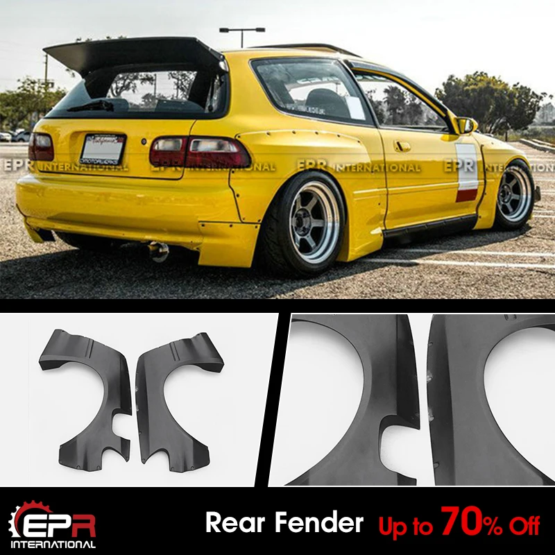 Для Honda EG Civic крышка заднего крыла стиль RB FRP Неокрашенный широкий корпус заднее