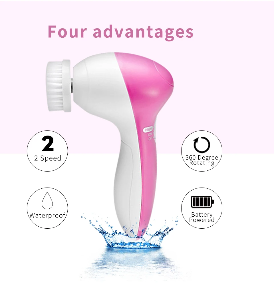 Электрическая щетка для чистки лица 5 в 1 машина очистки очиститель пор кожи