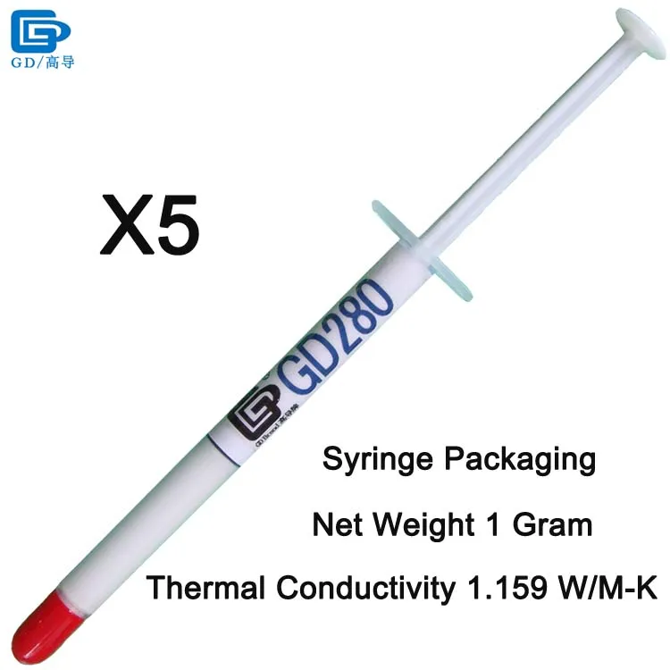 GD280-SY1 5 Pieces GD33 GD66 GD100 GD220 GD280 GD380 GD460 GD450 Термальность смазочная паста компаунд 5 шт. чистая Вес 1 г SY1 - Цвет лезвия: GD280-SY1 5 Pieces