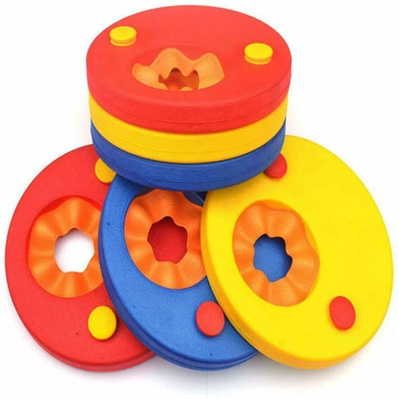 

6PCS/SET Foam Swim Discs Child Floating Swimming Arm Bands Roll Up Armbands EVA Floating Sleeve Baby Pool Rings Bath Toys