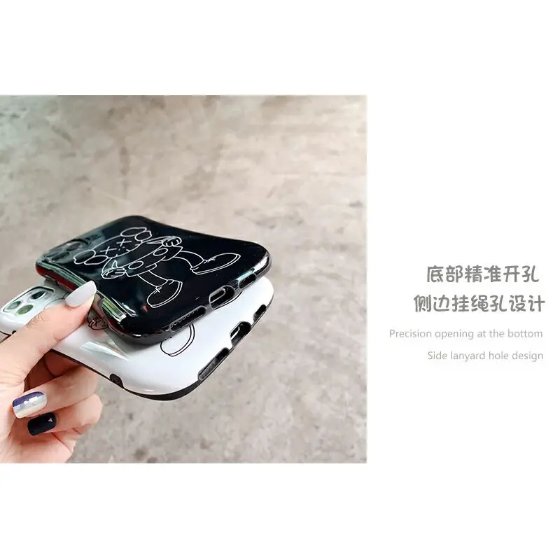 Пара чехол для iPhone 11 Pro Max жестокий медведь узор маленькая Талия силиконовая