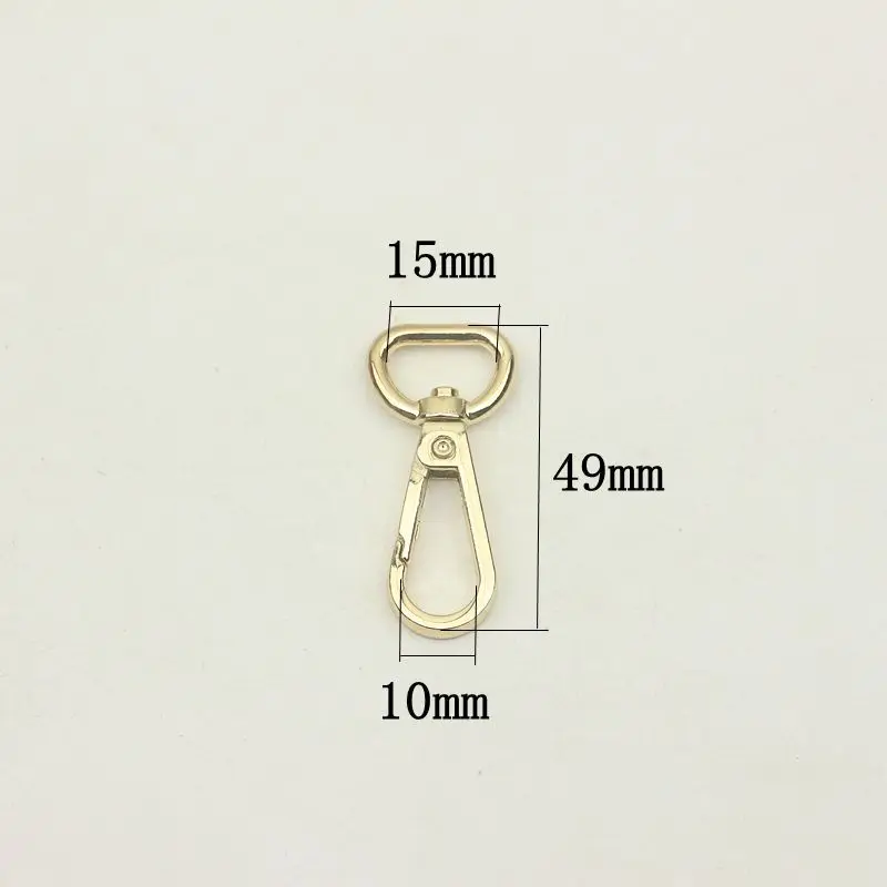 50Pcs 15mm Snap Hooks Silver Gold Luggage Bag Metal Buckles KeyChain Dog Collar Lobster Clasp Hook DIY Hardware Accessories