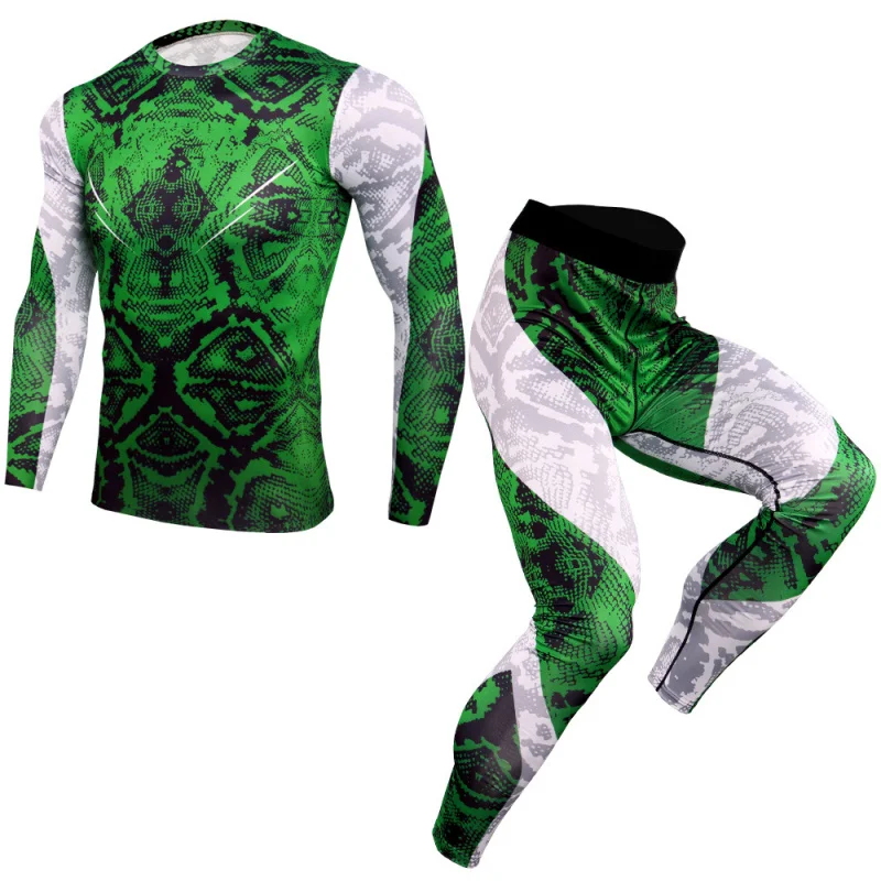 

Sport Suit Training Jogging Clothes Men Compression Running T Shirt pants Sportswear Sets Fitness Tight Long Sleeve pants