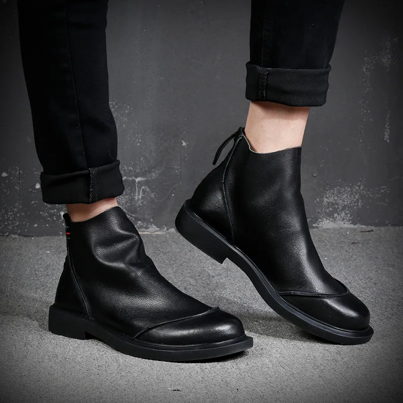 100% ботинки Челси из натуральной кожи Мужская обувь коллекция 2020 года весенние