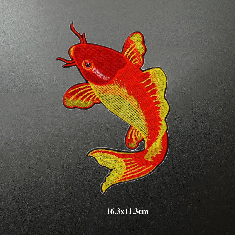 1 пара нашивок с красным карпом и рыбой аппликация для утюга аксессуары вышивки