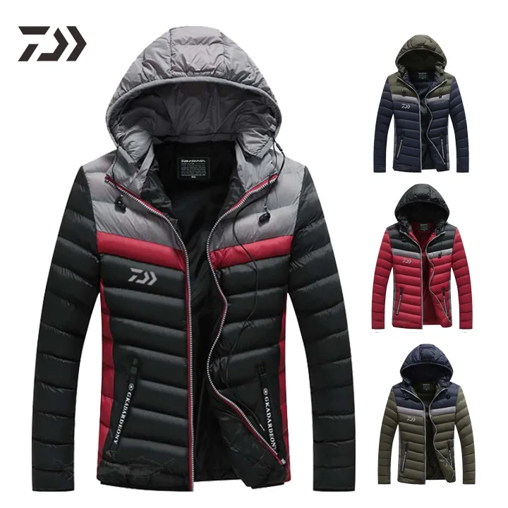 Куртка Daiwa одежда для рыбалки Мужская зимняя теплая утепленная Лоскутная уличная