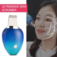 ultrasonic skin scrubber deep facial cleaning face skin lifting skin rejuvenation whitening tool rechargeable skin care device