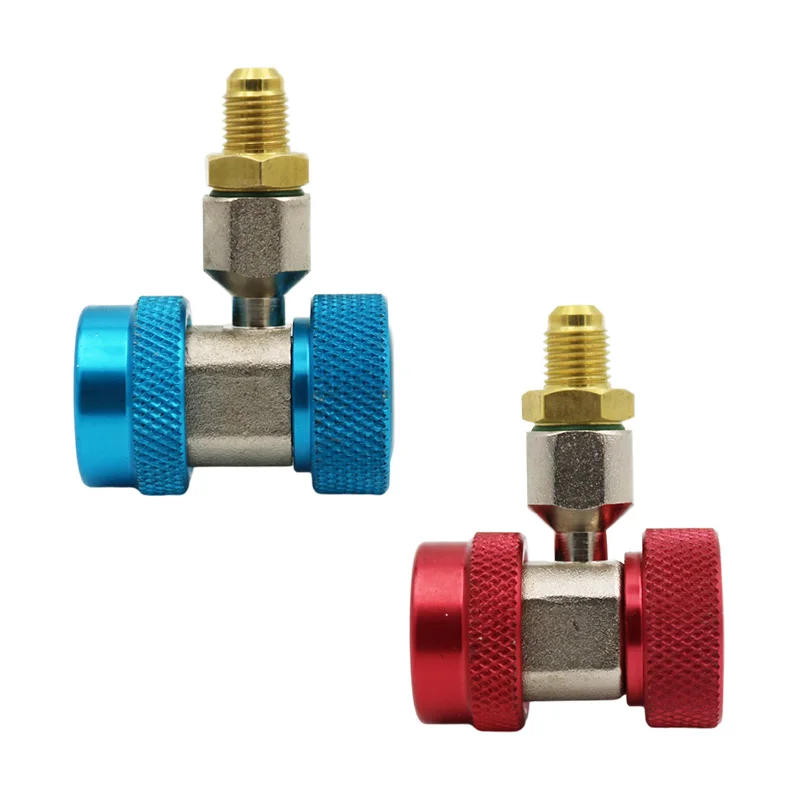 1set R134A Air-conditioning Low High Quick Coupler Adapters AC Manifold Gauge +Extractor Valve Core | Installation