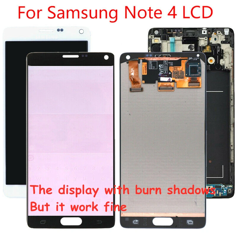 ЖК-дисплей Burn shadow для samsung Galaxy Note 4 оригинальный 5 7 дюйма сенсорный экран с