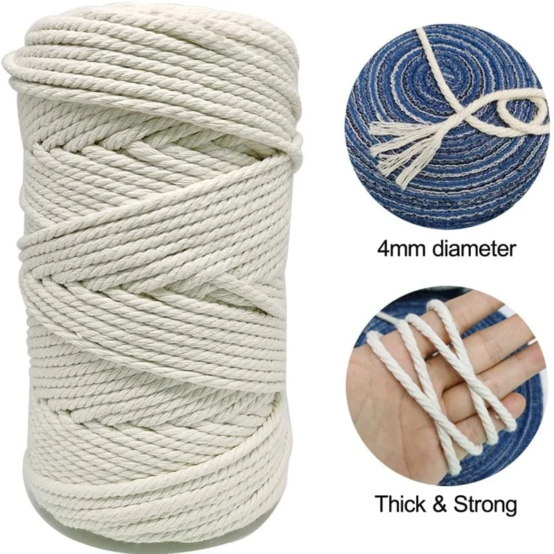 Хлопковый шнур для макраме Makramee Garn Rope Crafts для иглоделия Декоративная оплетка Аксессуары.