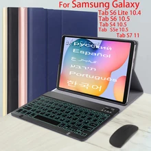 Backlit Keyboard Case For Samsung Galaxy Tab S6 Lite 10.4 S6 S4 S5e 10.5 S7 11 T875 P615 T865 T835 T725 With Wireless Mouse