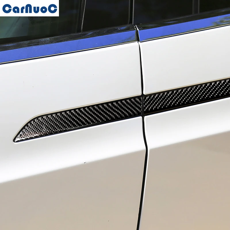 

Для Tesla Model X 2014-2019 Автомобильная внешняя дверная ручка панель отделка наклейка из углеродного волокна стикер аксессуары для стайлинга