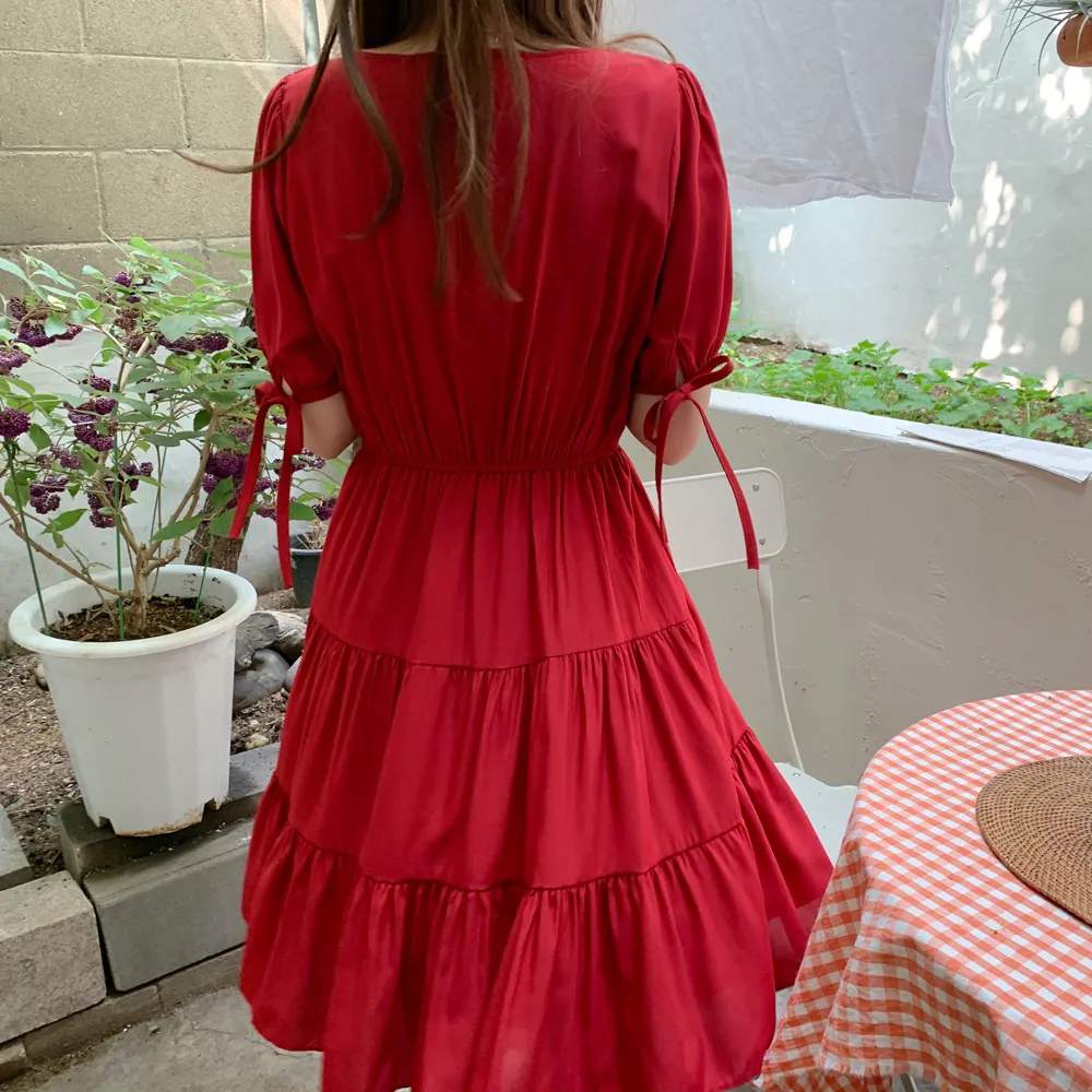 

2019 Summer Dresses Short Sleeve Casual Women Dress Sexy Bow-knot Dress Ladies Party A-line Dresses Vestido Mujer 7031