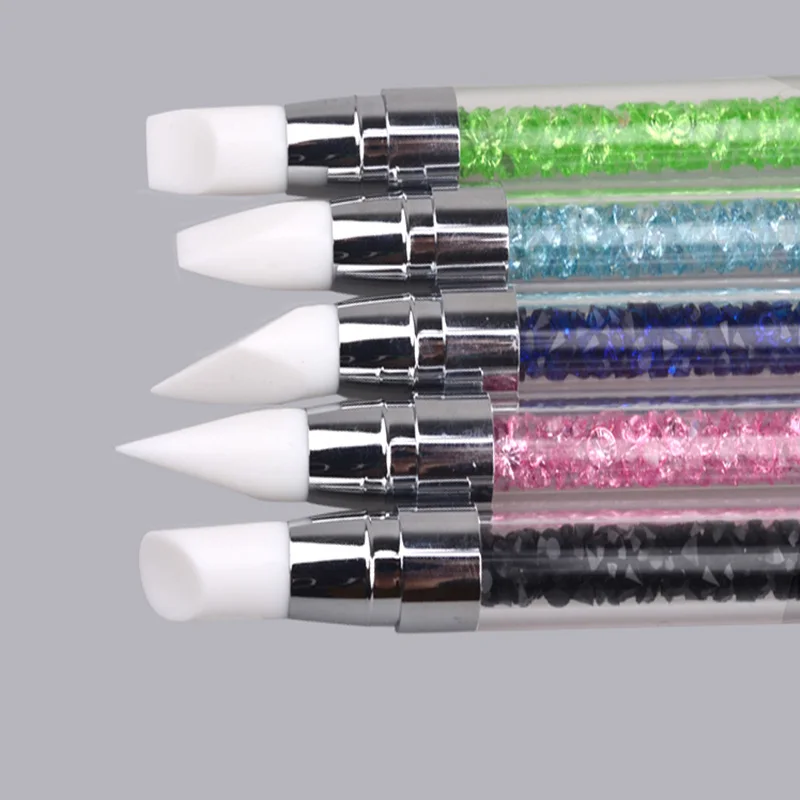 5 шт. двухсторонняя кисть для дизайна ногтей УФ-Гель-лак блестки Силиконовые