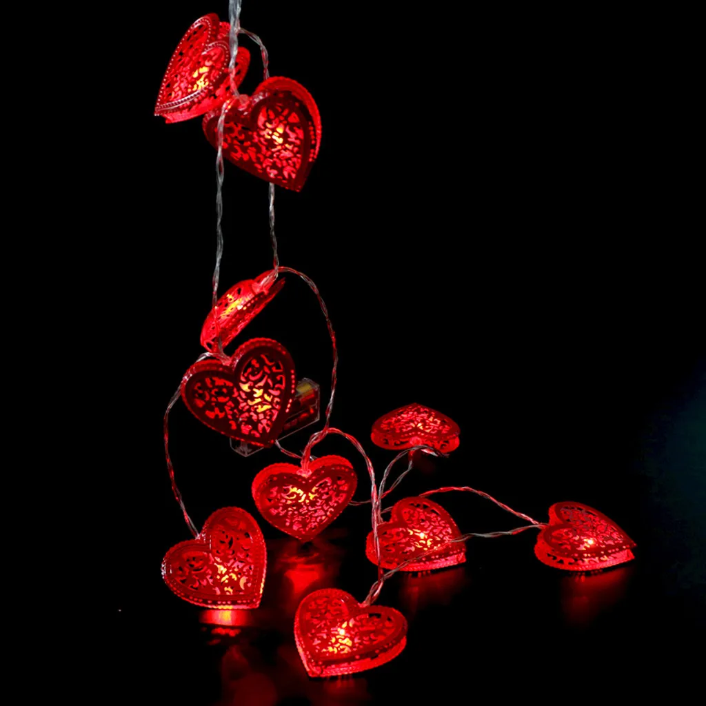 

10Leds Love Heart Shape Led light Wedding String Fairy Light Holiday Christmas Lighting Garland for Party Girl Bedroom Decor CD