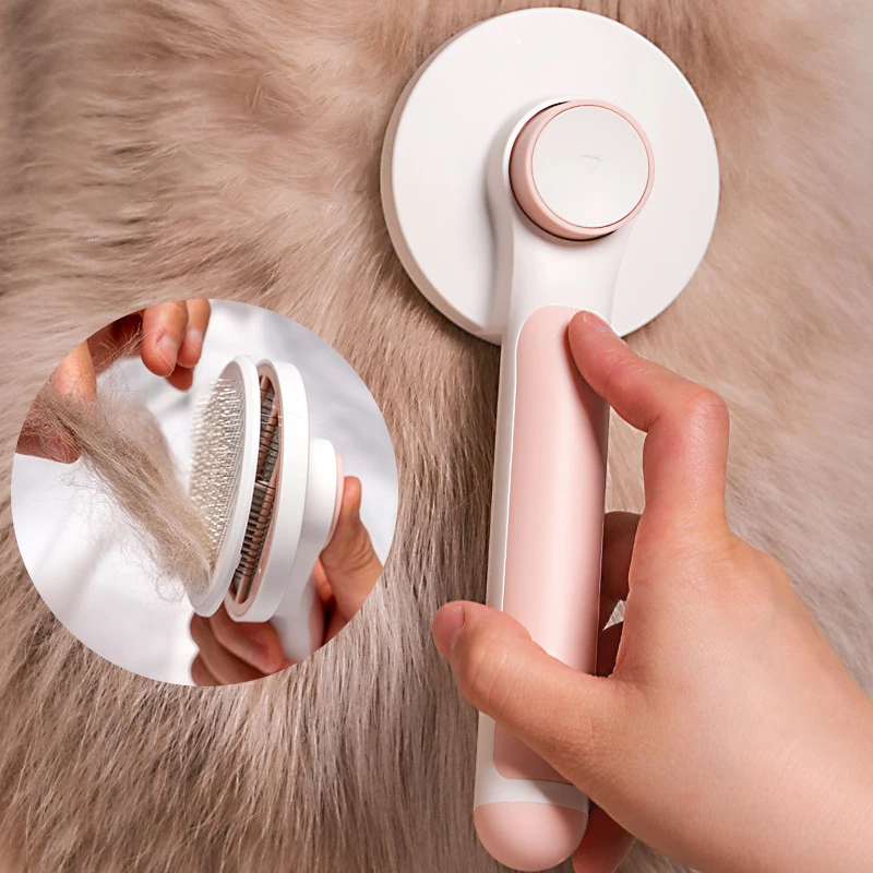 

Cat Brush Dog Comb For Cats Dogs Removes Undercoat Tangled Hair Pet Hair Comb Self Cleaning Beauty Slicker Brush Pet Products