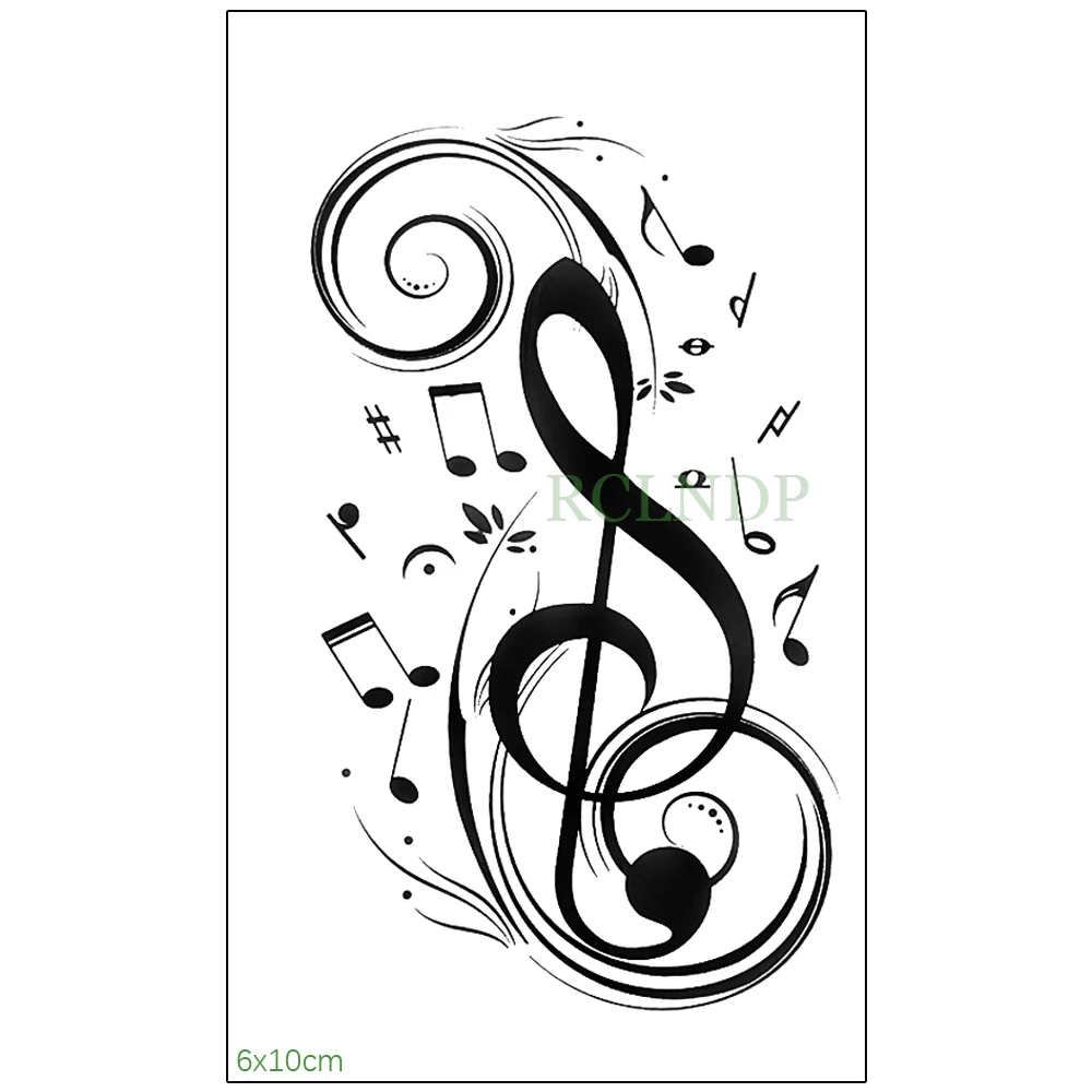 

Waterproof Temporary Tattoo Sticker musical note Fake Tatto Flash Tatoo Hand Back Foot tattoos for Girl Women Men Kid