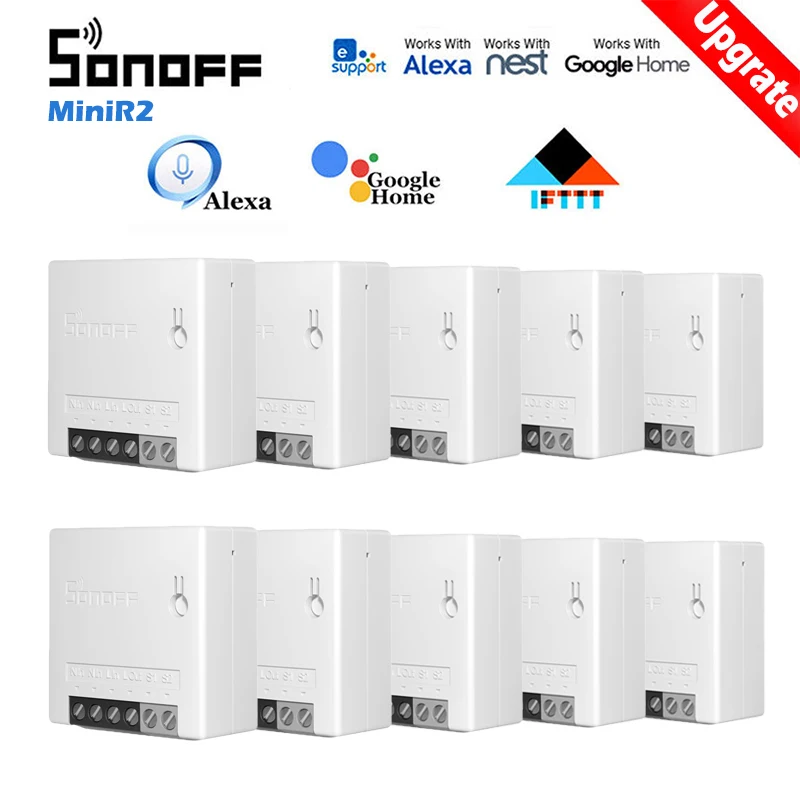 1 10 шт SONOFF MINIR2 Wifi мини переключатель таймер беспроводные переключатели умный дом