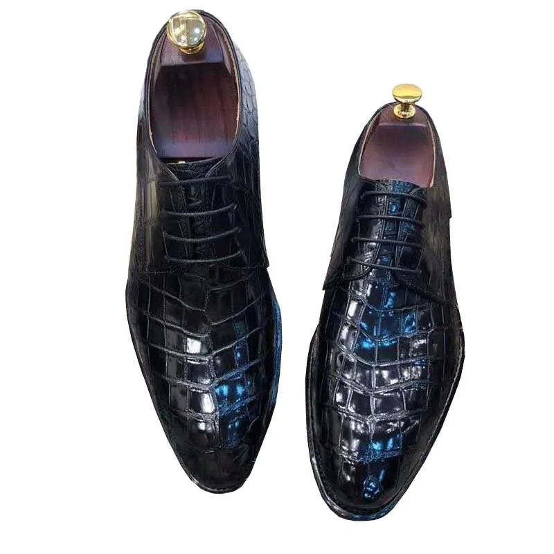 

chue new men shoes men dress shoes formal shoes crocodile leather crocodile men shoes male lace-up real leather sole