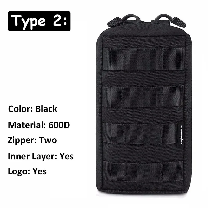 Type2 Black AIRSOFTPEAK Тактический сумка Мешок для Инструмента Сумка Талии Нейлон Моллe Военная Сумка Пейнтбол Открытый Охотничьи Сумки Спортивные Военные Сумки для охоты сумка для охоты охота сумка сумка мужская - Цвет: Type2 Black