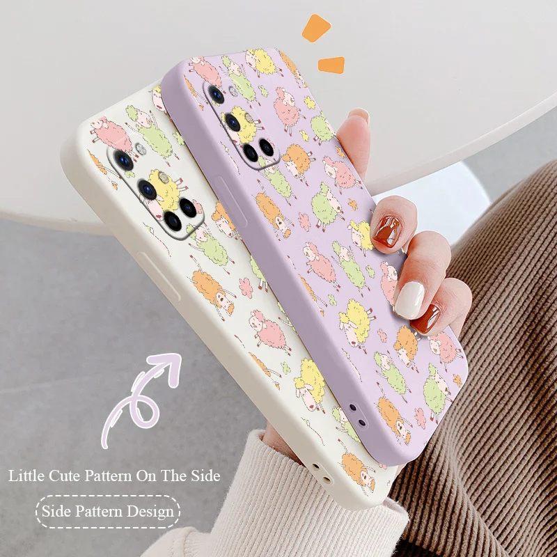 

Vitality Sheep Liquid Silicone Phone Case For Oneplus 8t 9 9pro 9r pro Soft Back Cover