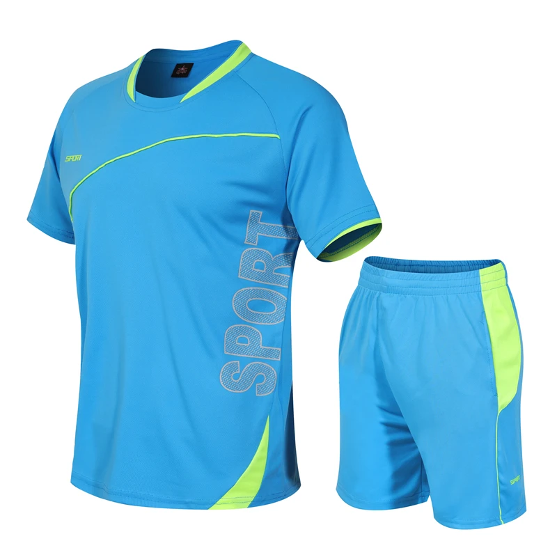 

Fashion Men's Casual Sports Short Sleeve T-shirt + Loose Shorts Suit / Man Running Quick-drying Basketball T-shirt Shorts Set