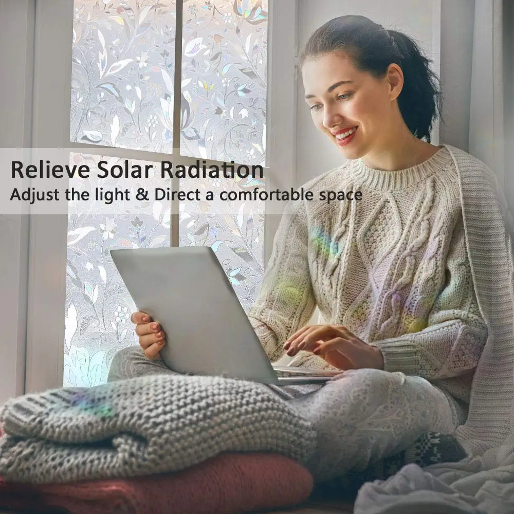 Пленка на окно самоклеящаяся клейкая 3d-тинт легко устанавливаемая декоративная