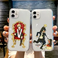 anime pandora hearts phone case for iphone 13 12 11 8 7 plus mini x xs xr pro max transparent soft